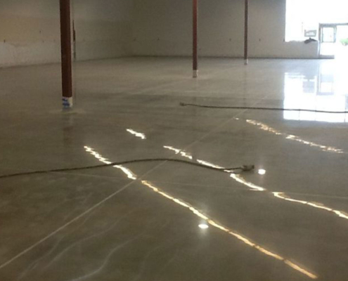 Commercial building's smooth concrete floor