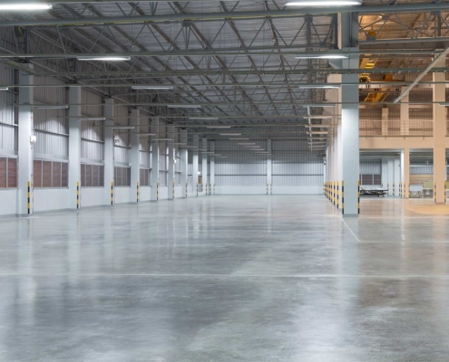 industrial flooring system with smooth concrete floors