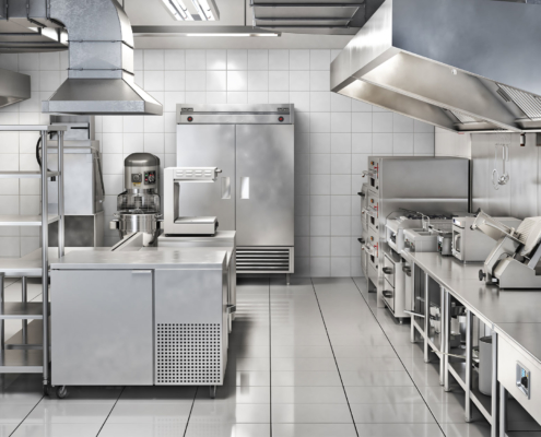 High-res image of kitchen with clean floor